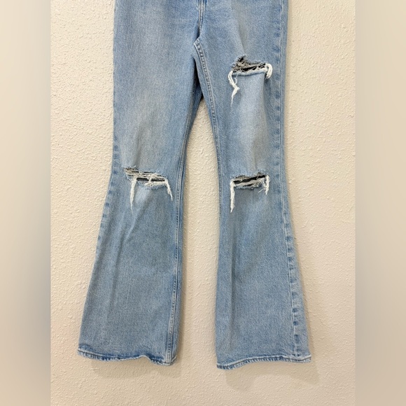 Levis 70s High Flare Jeans Womens 25 Distressed Denim Flared Leg Vintage Light - Picture 5 of 11